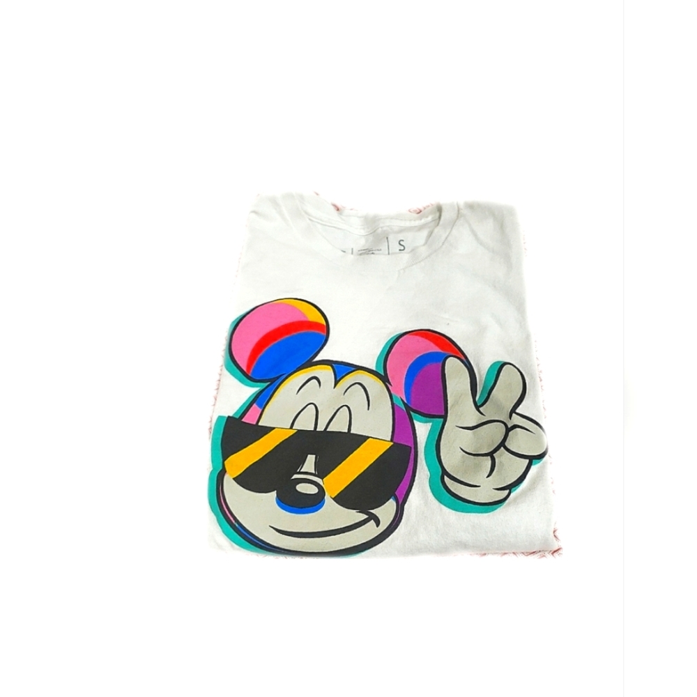 DISNEY Mickey Mouse NEFF 🌈 Sunglasses Peace sign Tee-Shirt